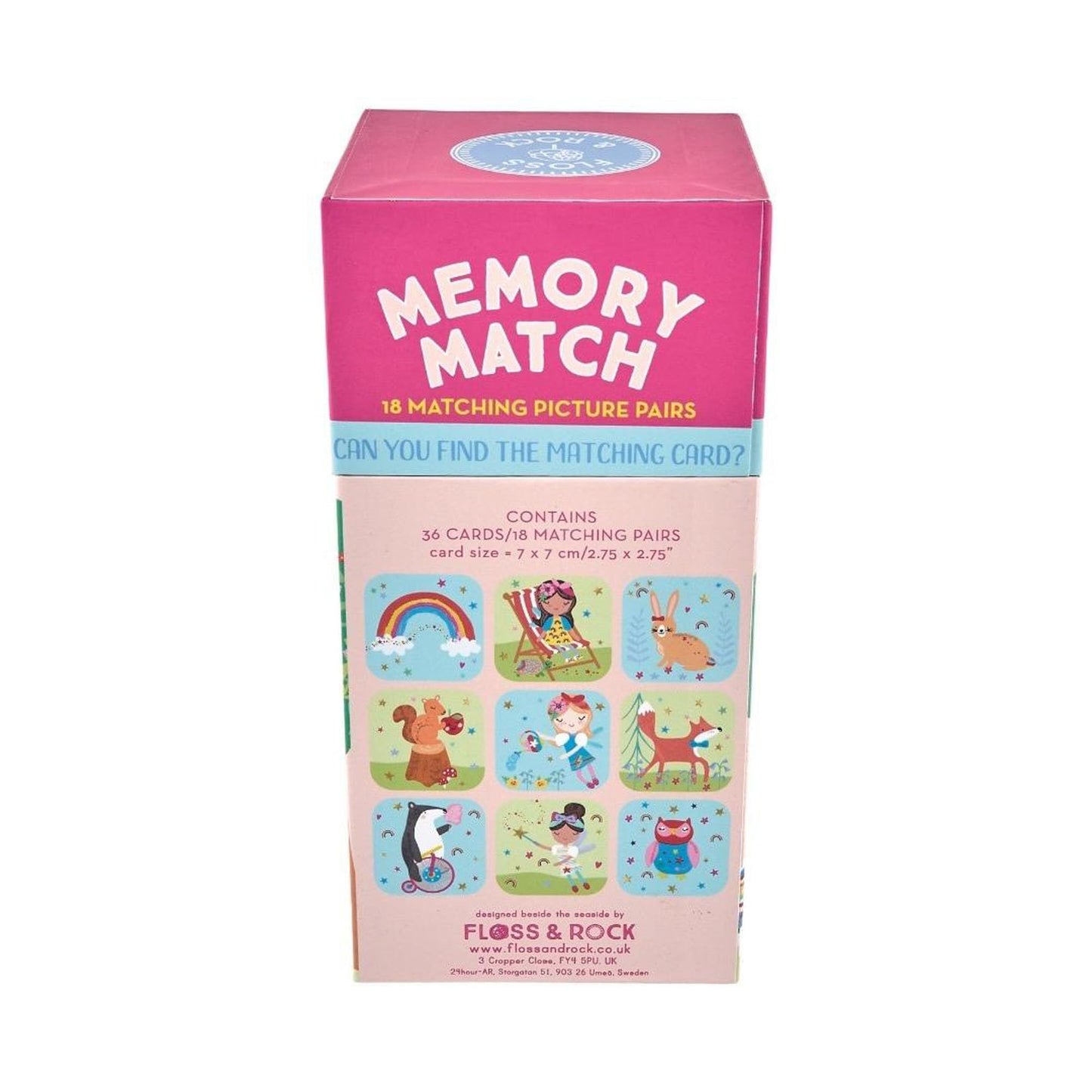 Floss and Rock 44P6444 Memory Match Game (Rainbow Fairy) – 18 Pairs, 36 Cards