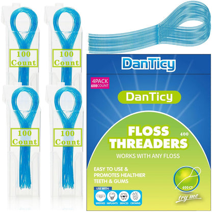 Dental Floss Threaders for Braces & Bridges - 400PCS (4 Pack)