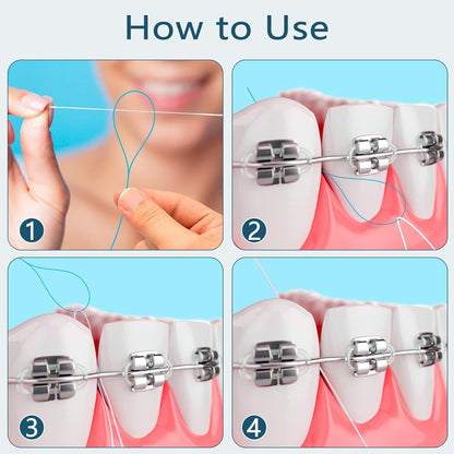 Dental Floss Threaders for Braces & Bridges - 400PCS (4 Pack)