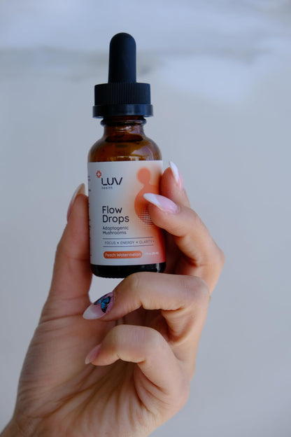 LUV health Flow Drops® – Energy, Focus & Immune Support (Vegan, USA-Made) 4-Pack