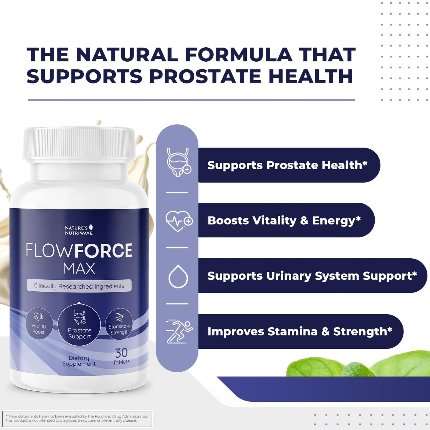 FlowForceMax Herbal Support - Plant-Based Saw Palmetto (30 Chewables)