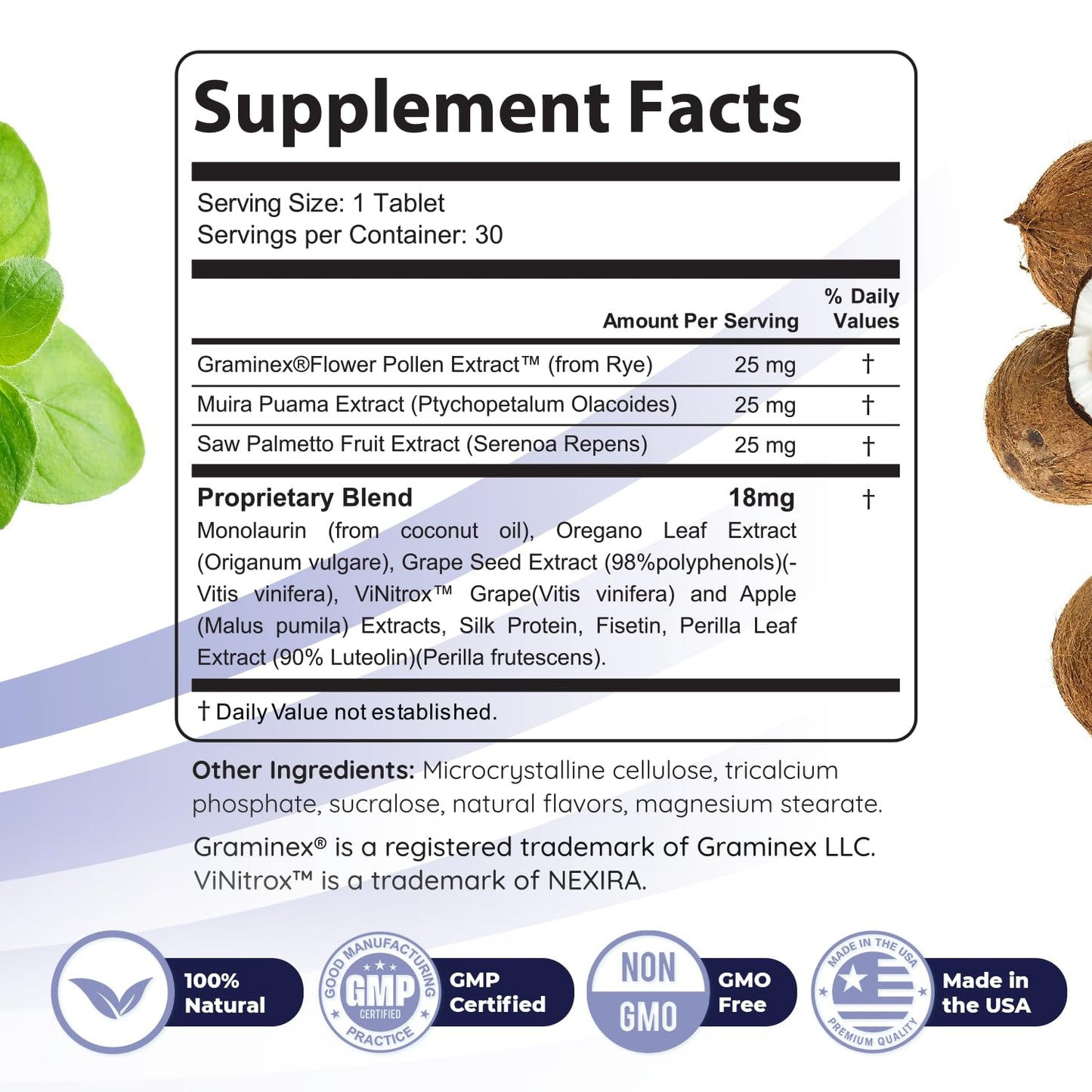 FlowForceMax Herbal Support - Plant-Based Saw Palmetto (30 Chewables)