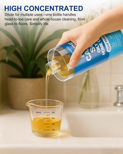 FLOWHYET Pure Castile Soap Liquid Unscented 33.8 oz – 3X Concentrated