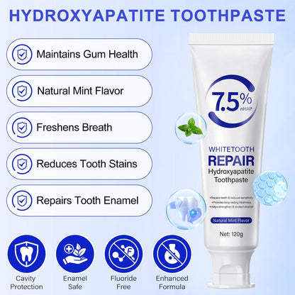 7.5% Hydroxyapatite Toothpaste – Enamel Protection, Fluoride-Free, Gentle Mint