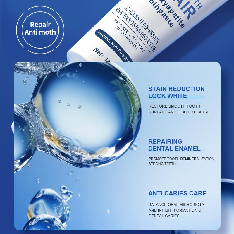 7.5% Hydroxyapatite Toothpaste 2 Pack – Enamel Protection, Fresh Breath, 8.46 oz