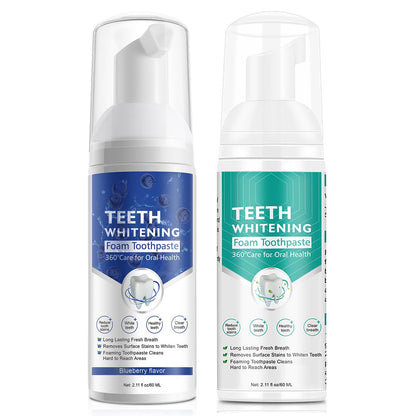 2PCS Foam Toothpaste – Whitening Baking Soda, Blueberry & Mint