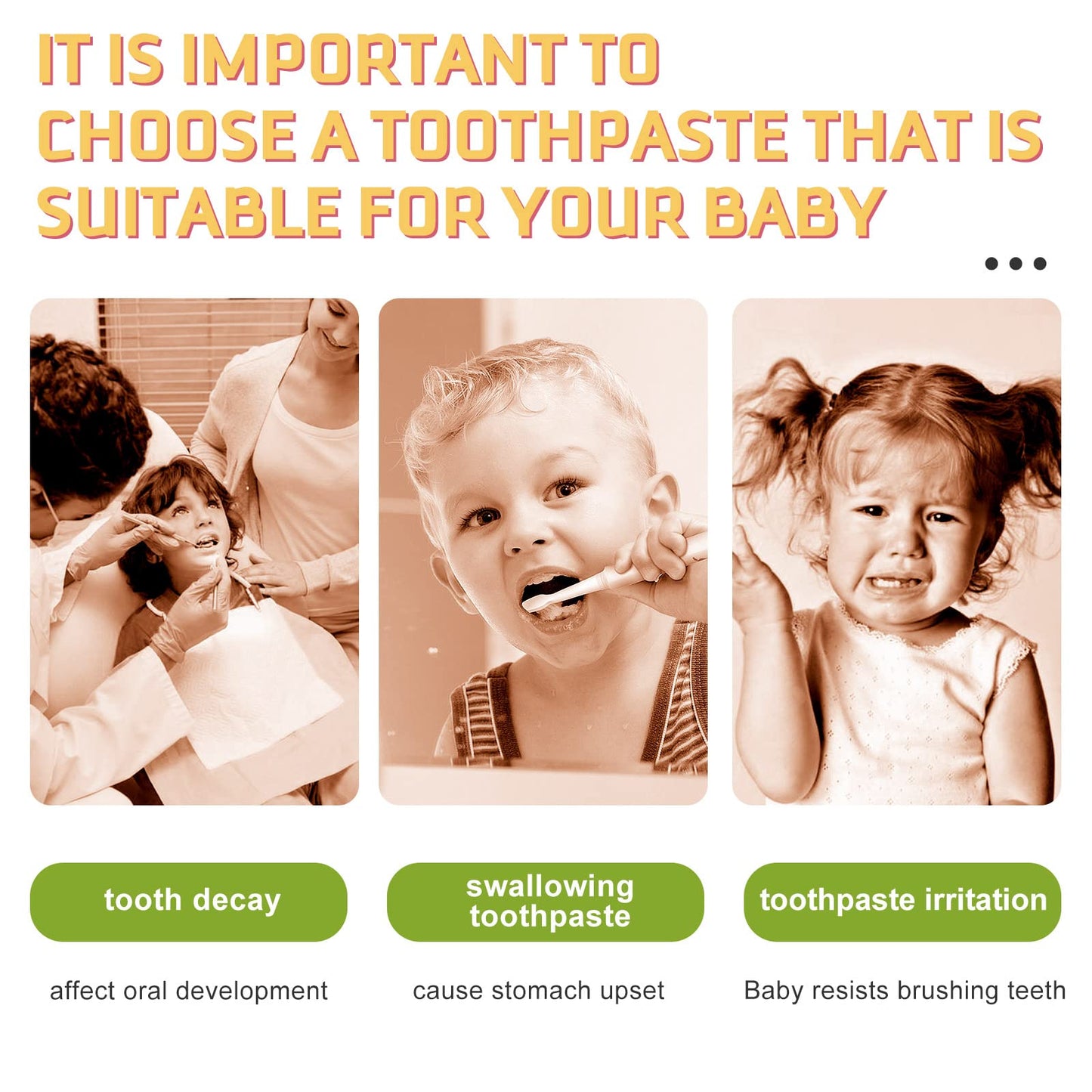 Foam Toothpaste for Kids | Low Fluoride & U-Shape Toothbrush