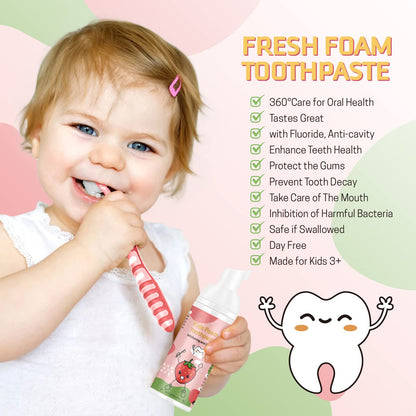 Kids Foam Toothpaste with Low Fluoride for U-Shape Electric Toothbrush (3+)