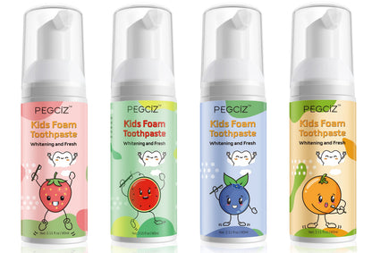 Foam Toothpaste Kids with Fruit Flavor – Low Fluoride, Gluten-Free