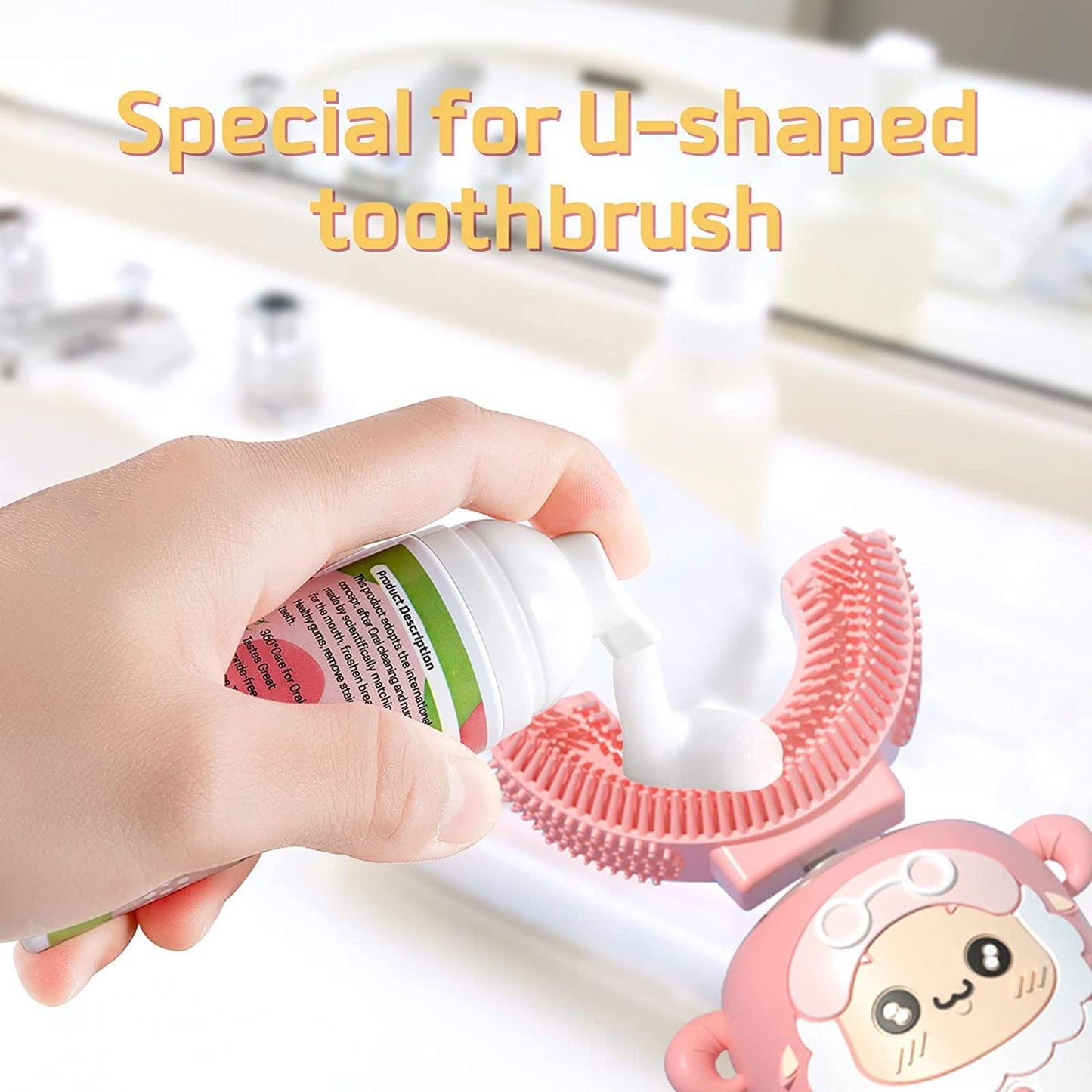 Foam Toothpaste Kids with Fruit Flavor – Low Fluoride, Gluten-Free