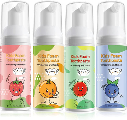 Kids Foam Toothpaste with Fruit Flavor - Anti-Cavity Formula (2x60ml)