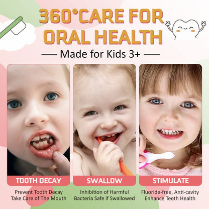 Kids Foam Toothpaste 2-Pack for U-Shaped Electric Toothbrushes – Strawberry & Watermelon