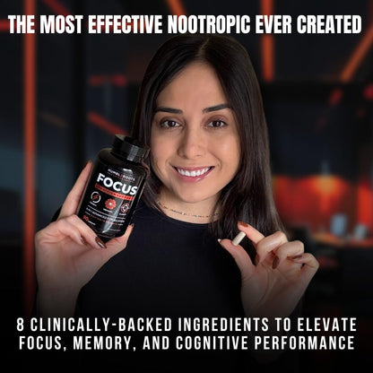 FOCUS by HUMBLEROOTS PERFORMANCE – Advanced Nootropic Brain Support (Lion’s Mane, Caffeine, L-Theanine) 90 Capsules
