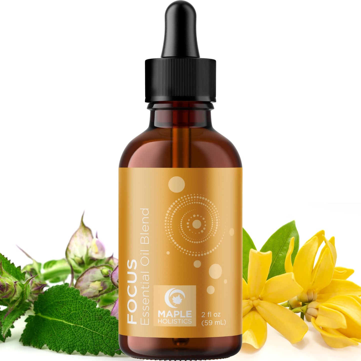 Focus Essential Oil Blend for Diffusers – Energizing Aromatherapy (Grapefruit, Bergamot, Peppermint & Eucalyptus) 2 oz