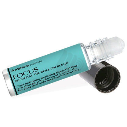 Focus Essential Oil Roll On, Pre-Diluted 10ml (1/3 fl oz), Great Studying Essentials