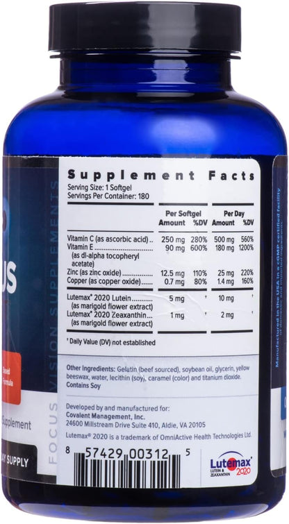 Focus Select AREDS2-Based Eye Vitamin - Low Zinc Formula (360 ct)
