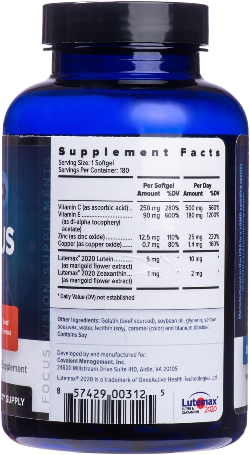 Focus Select AREDS2-Based Eye Vitamin - Low Zinc Formula (360 ct)