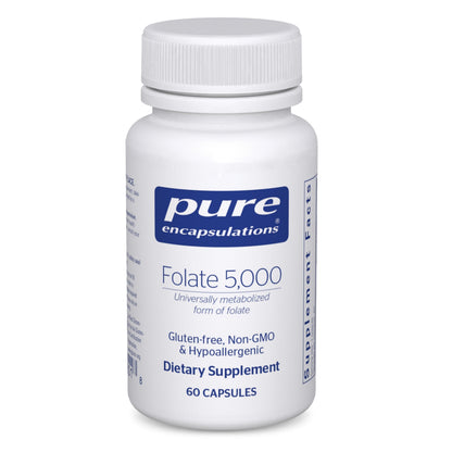 Pure Encapsulations Folate 5,000 - 5-MTHF Activated Vitamin B9 (60 Capsules)