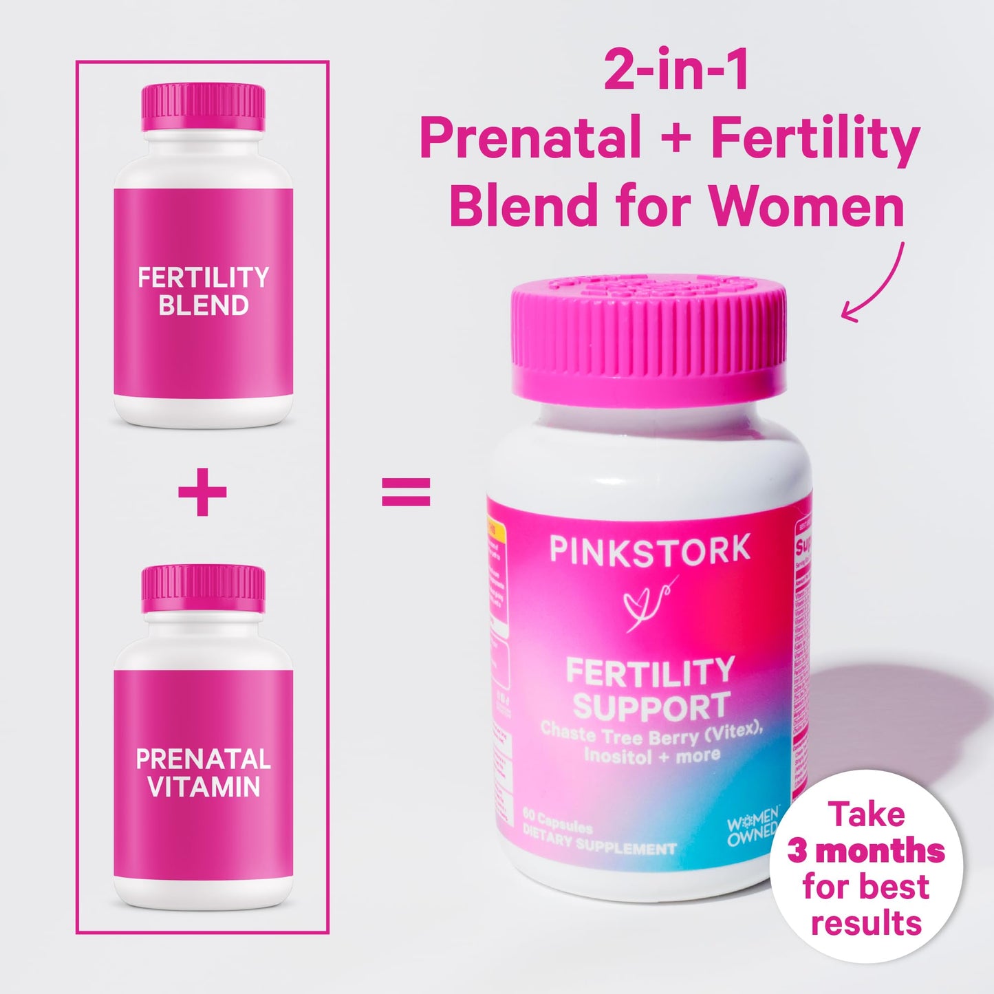 Pink Stork Fertility Bundle for Women – Conception Tea + Prenatal Vitamin Support with Inositol, Vitex, Folate & Ashwaganda – Supports Hormone Balance, Cycle Health & Preconception Wellness