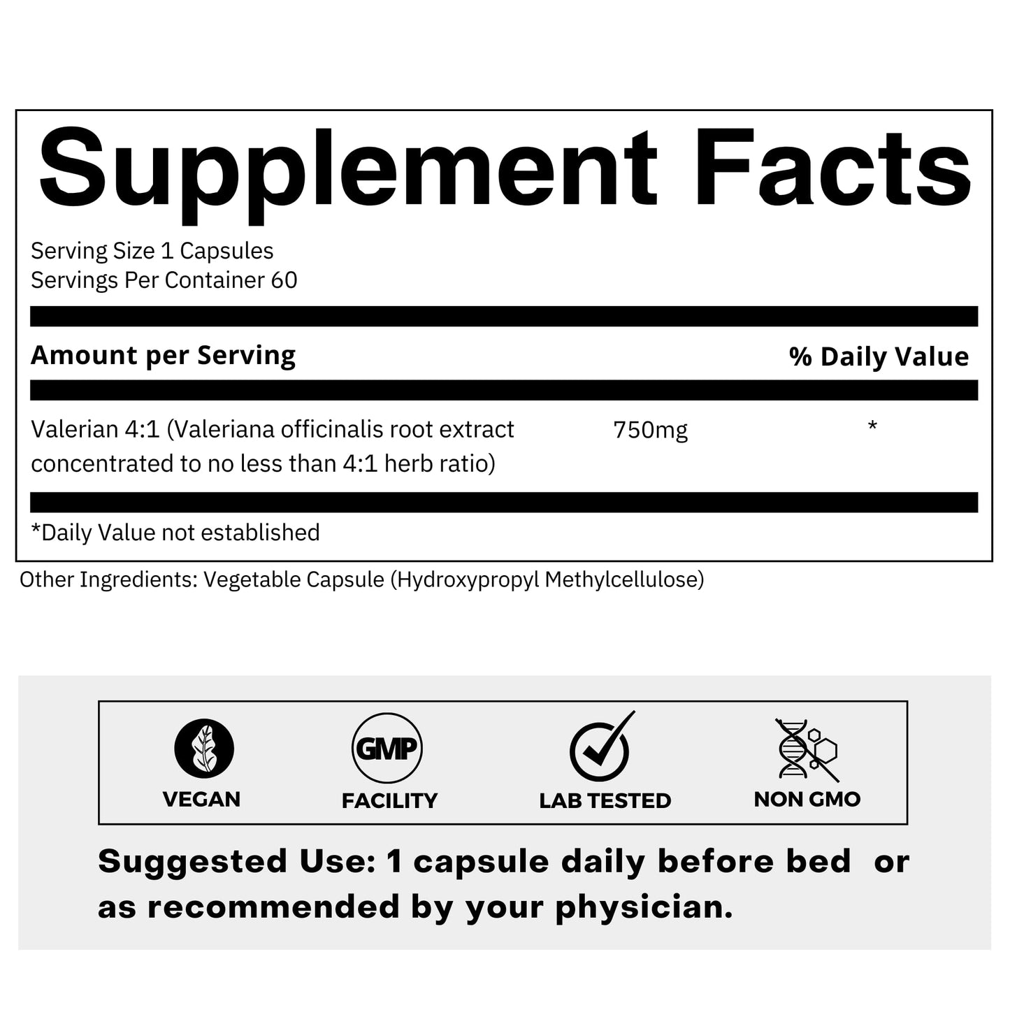 FOLIUS LABS Valerian Root 4:1 Extract Capsules 750mg – 60 Capsules | Gluten Free, Non-GMO, Optimized Active Purity, 4X Concentration