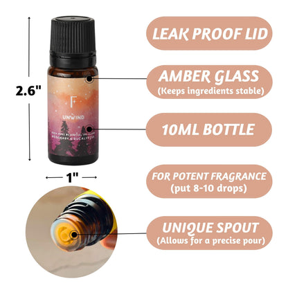 Folkulture Essential Oils for Diffuser – 3-Piece Fragrance Oil Set (Rosemary, Eucalyptus, Lavender)