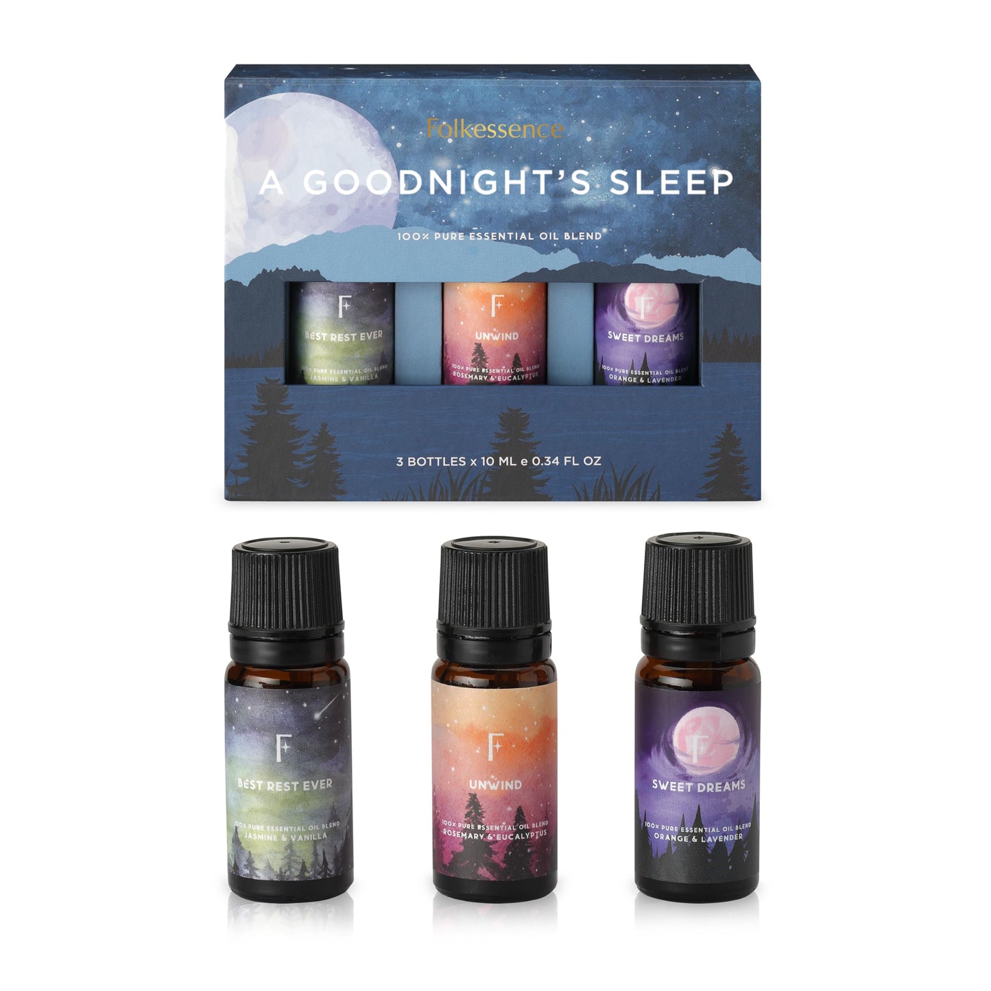 Folkulture Essential Oils for Diffuser – 3-Piece Fragrance Oil Set (Rosemary, Eucalyptus, Lavender)