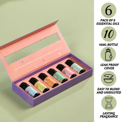 Folkulture Essential Oils for Diffuser – Set of 6 Fragrances (Green Tea, Ocean Salt)
