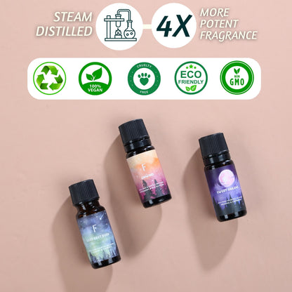 Folkulture Essential Oils for Diffuser – 3-Piece Fragrance Oil Set (Rosemary, Eucalyptus, Lavender)