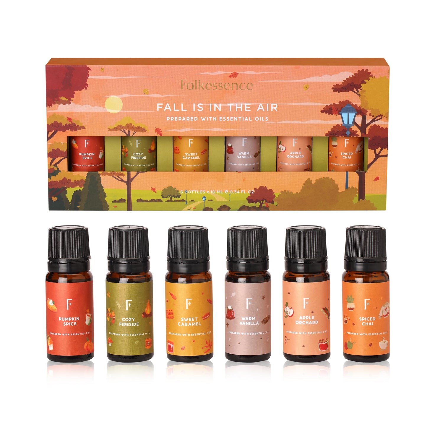 Folkulture Fall Essential Oils Set - 6 Diffuser Oils, Vanilla Pumpkin Spice | 60 ml