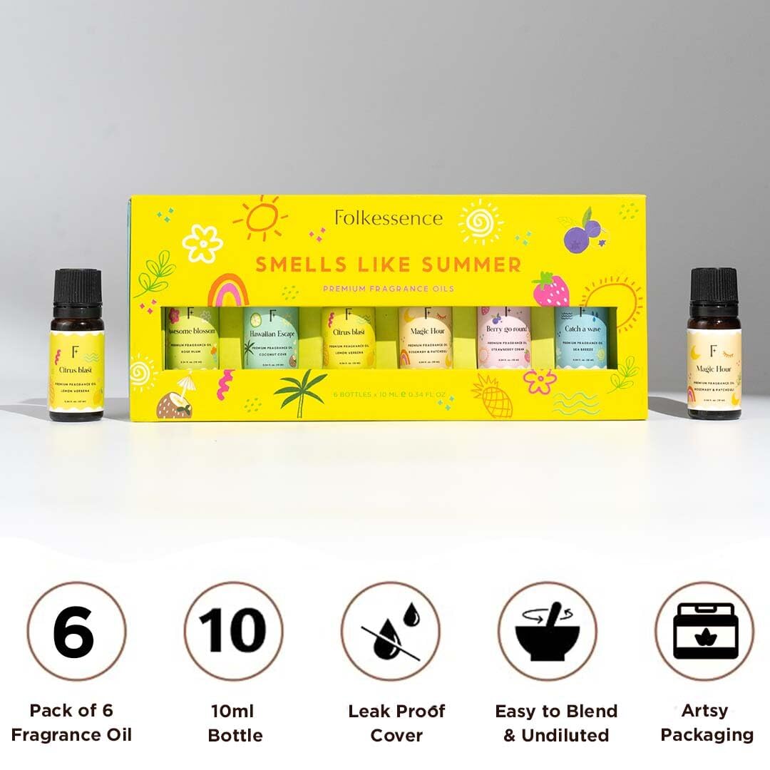 Folkulture Essential Oils Set of 6 for Home | Relaxation & Meditation
