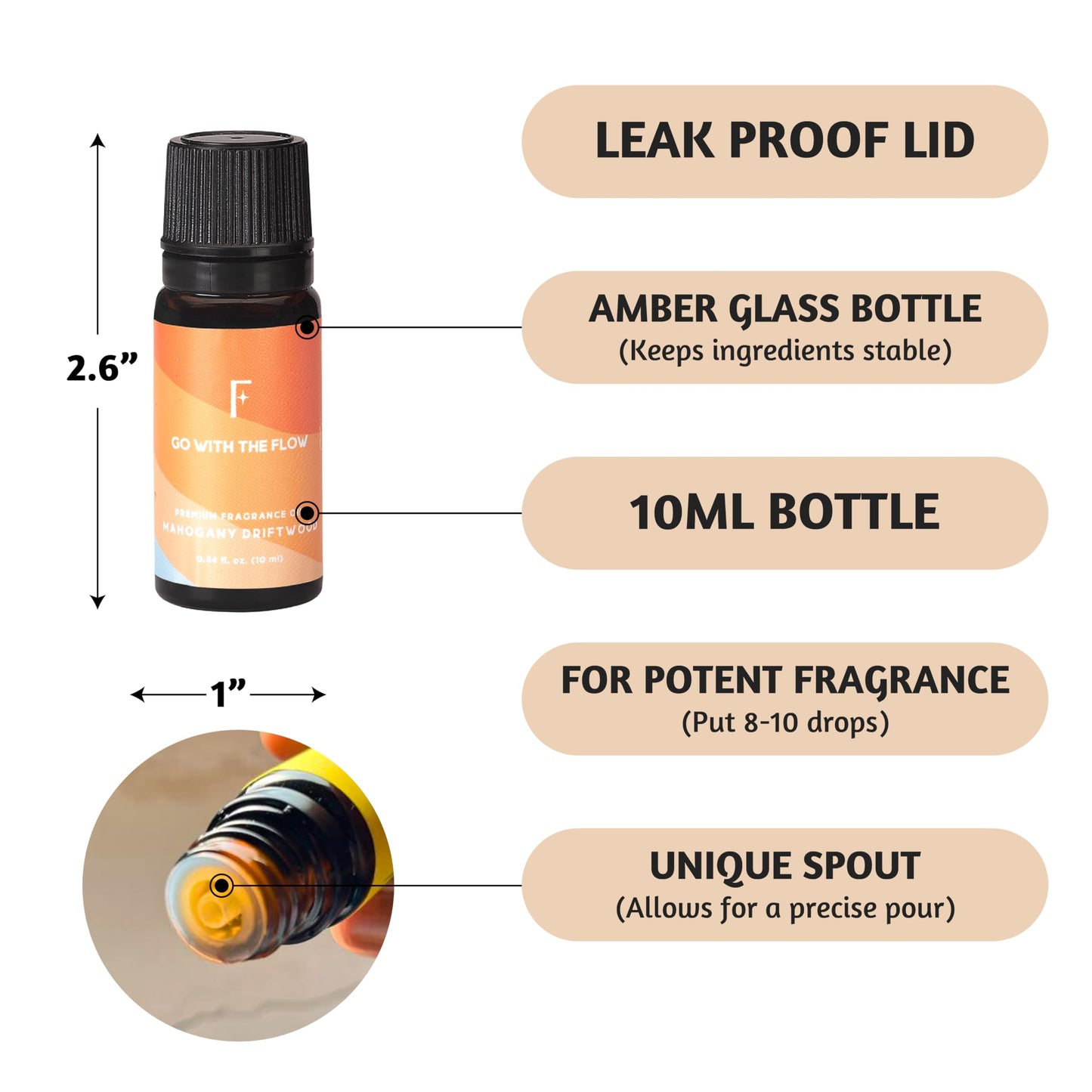 Folkulture Essential Oils for Home – Set of 6 Diffuser Oils (0.34 fl oz each) Beach Collection