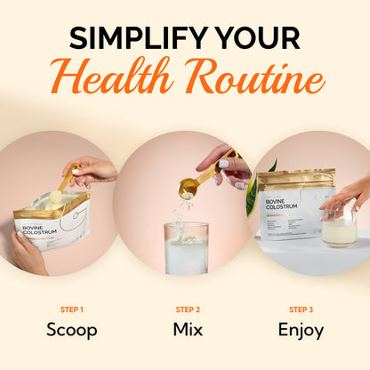 Folqs Bovine Colostrum Powder — First-Day Milking for Immune & Gut Support, 60 Servings, Made in USA
