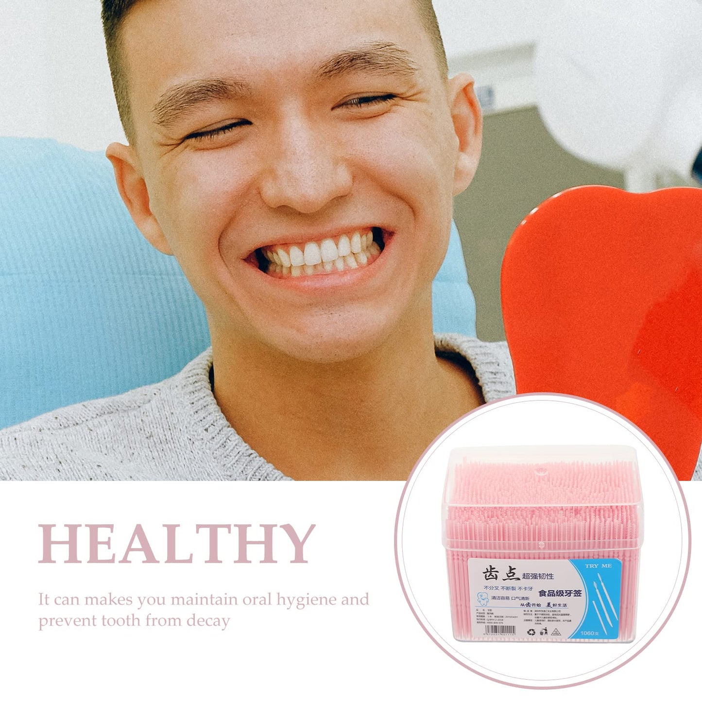 FOMIYES Floss Picks: 1000pcs Disposable Double-Ended Toothpicks for Interdental Care
