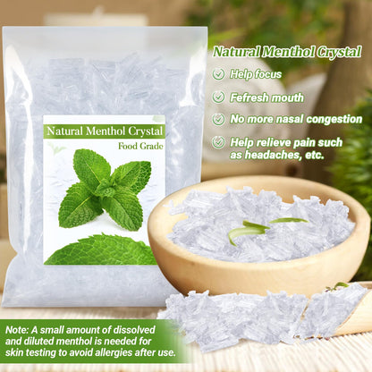 3.5oz Menthol Crystals Bulk – Food Grade Organic Menthol for Shower Steamers