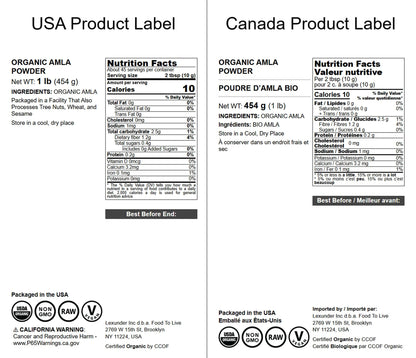 Food to Live Organic Amla Berry Powder (Amalaki) – 1 lb, Non-GMO