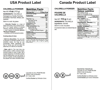 Food to Live Chlorella Powder - 4 oz | Kosher, Raw Green Algae, Vegan
