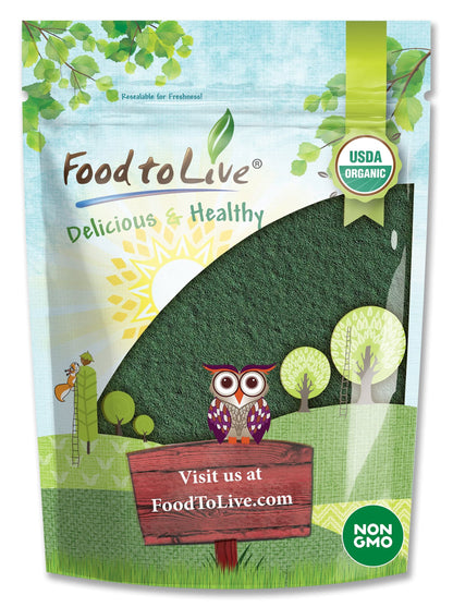 Food to Live Organic Chlorella Powder 8 oz - Non-GMO Kosher Vegan Superfood