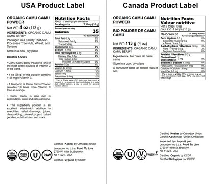 Food to Live Organic Camu Camu Powder 4 oz – Non-GMO, Raw, Kosher, Vegan