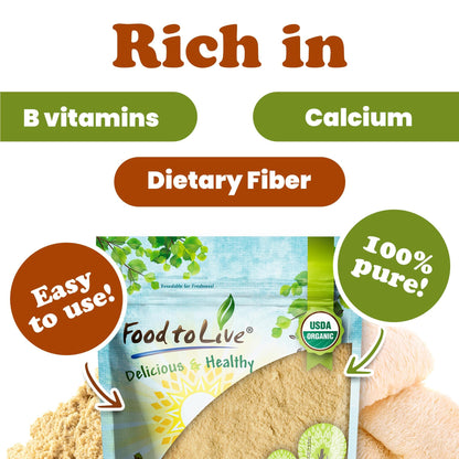 Food to Live Organic Lion's Mane Mushroom Powder 16 lb - Non-GMO & Vegan Brain Health