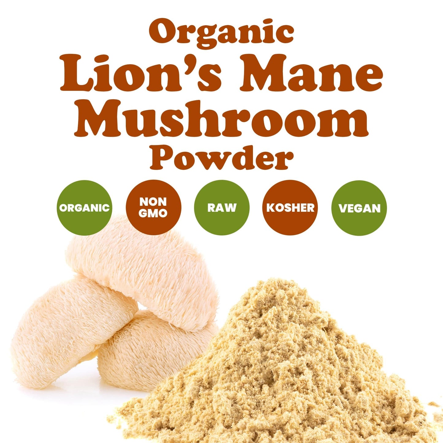 Food to Live Organic Lion's Mane Mushroom Powder 16 lb - Non-GMO & Vegan Brain Health