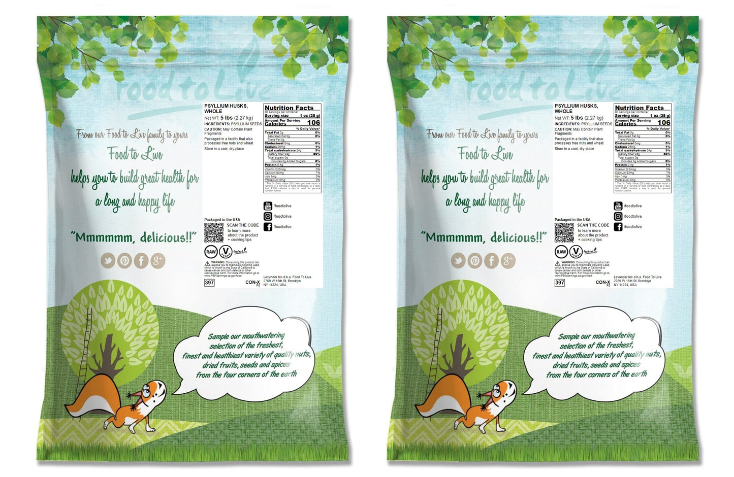 Food to Live Psyllium Husks (10 lb) - Unflavored, Keto & Vegan