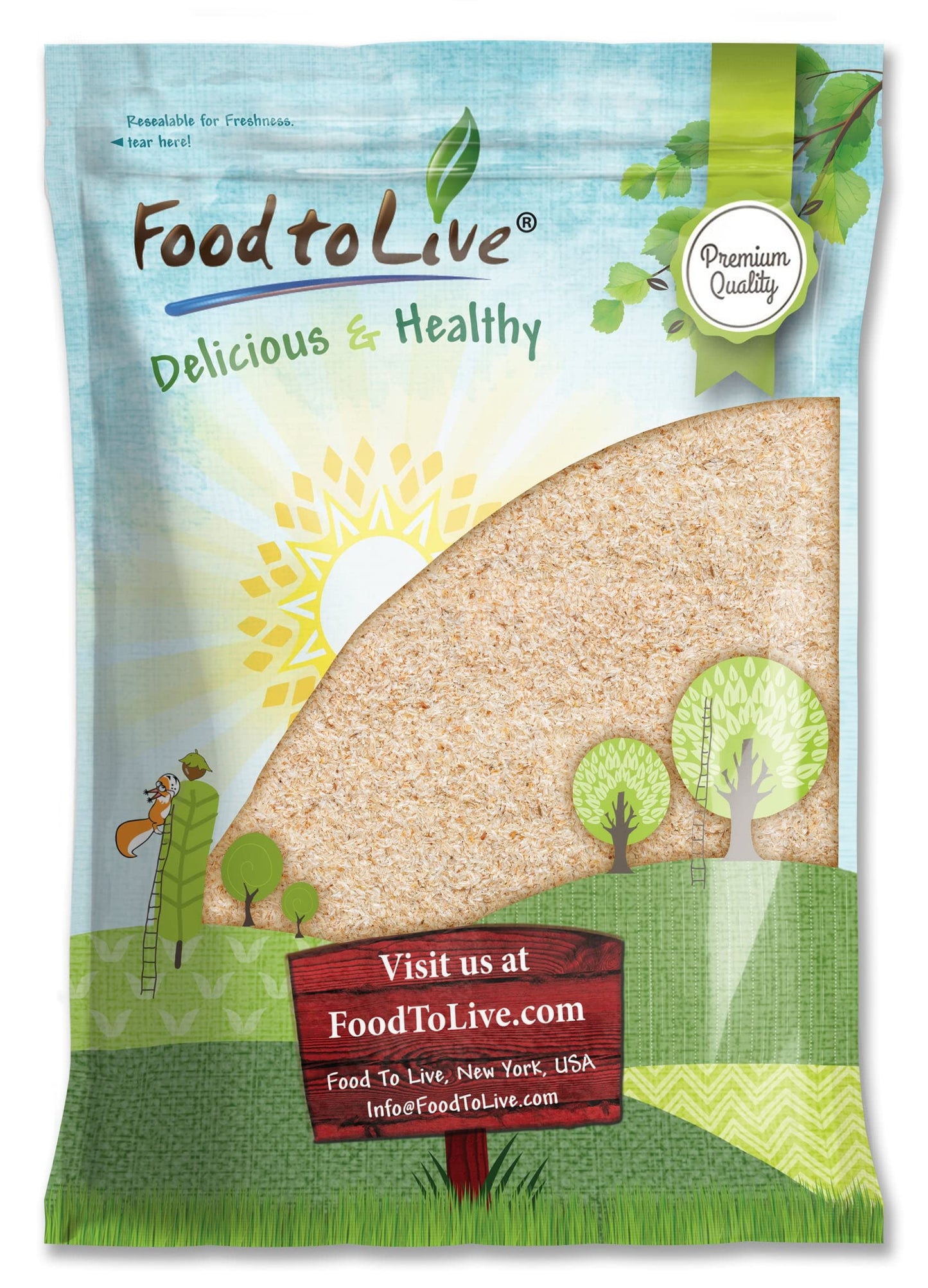 Food to Live Whole Psyllium Husks - 5 lb | Pure Psyllium Husk Flakes, Unflavored, Keto, Vegan