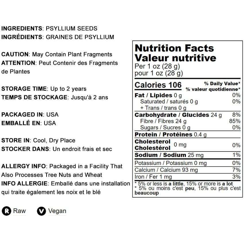 Food to Live Psyllium Husks (10 lb) - Unflavored, Keto & Vegan