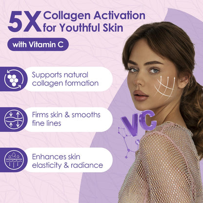 FoodiMed Multi Collagen Peptides Powder - Hydrolyzed Collagen with Vitamin C, Hyaluronic Acid & Biotin – Skin, Hair, Nails, Joint & Anti-Aging Support, 35 Servings