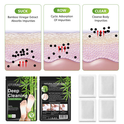 20Pcs Ginger Bamboo Vinegar Foot Pads for Deep Cleansing & Foot Care