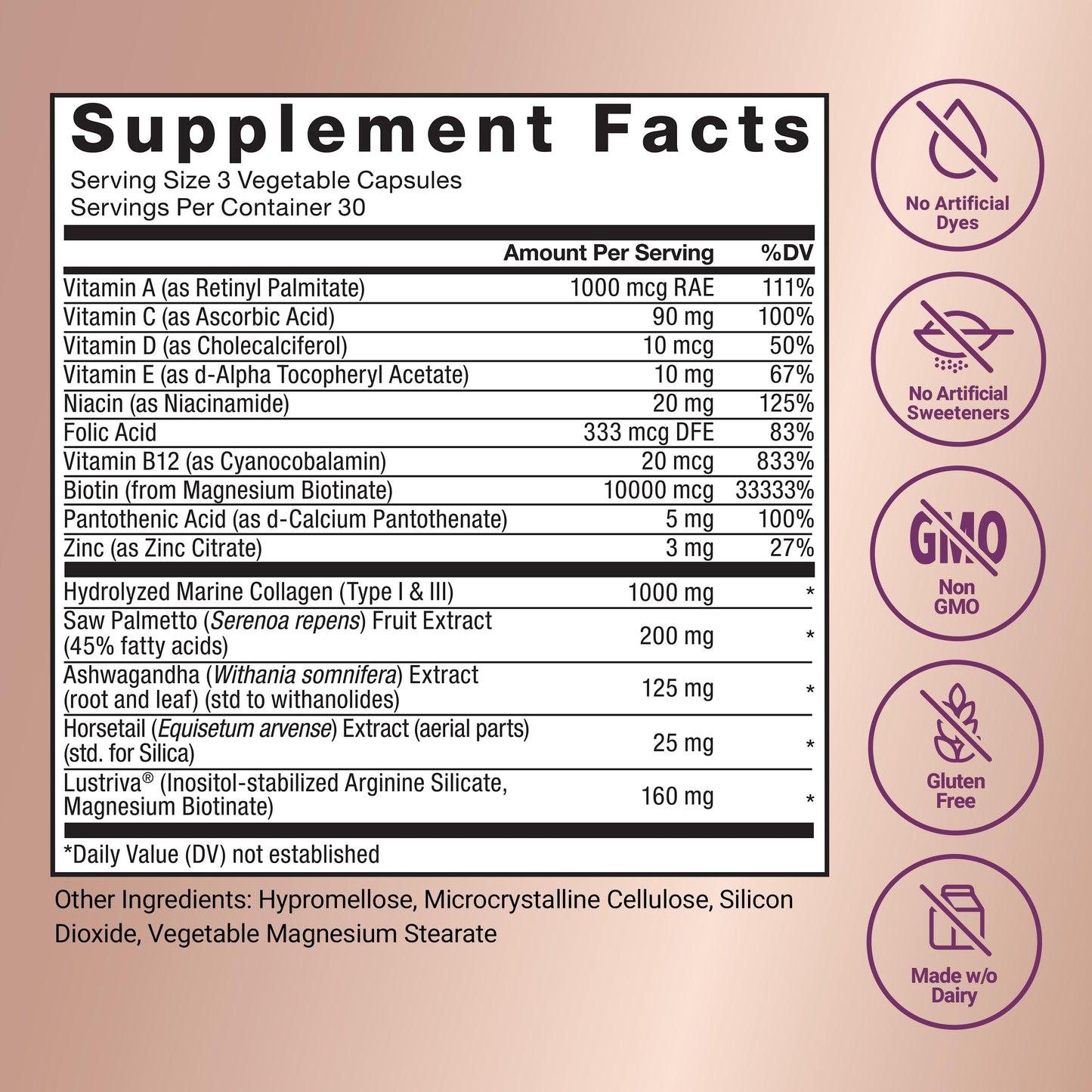 Force Factor Hair Growth Accelerator Multivitamin – Lustriva, Biotin & Vitamins A–E, 90 Capsules