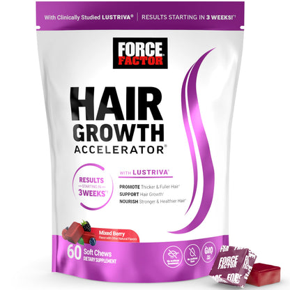 Force Factor Hair Growth Accelerator Soft Chews – Thicker, Fuller Hair