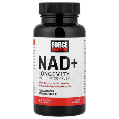 Force Factor NAD+ Longevity Nutrient Complex with Resveratrol, Astaxanthin & Spermidine – 60 Capsules