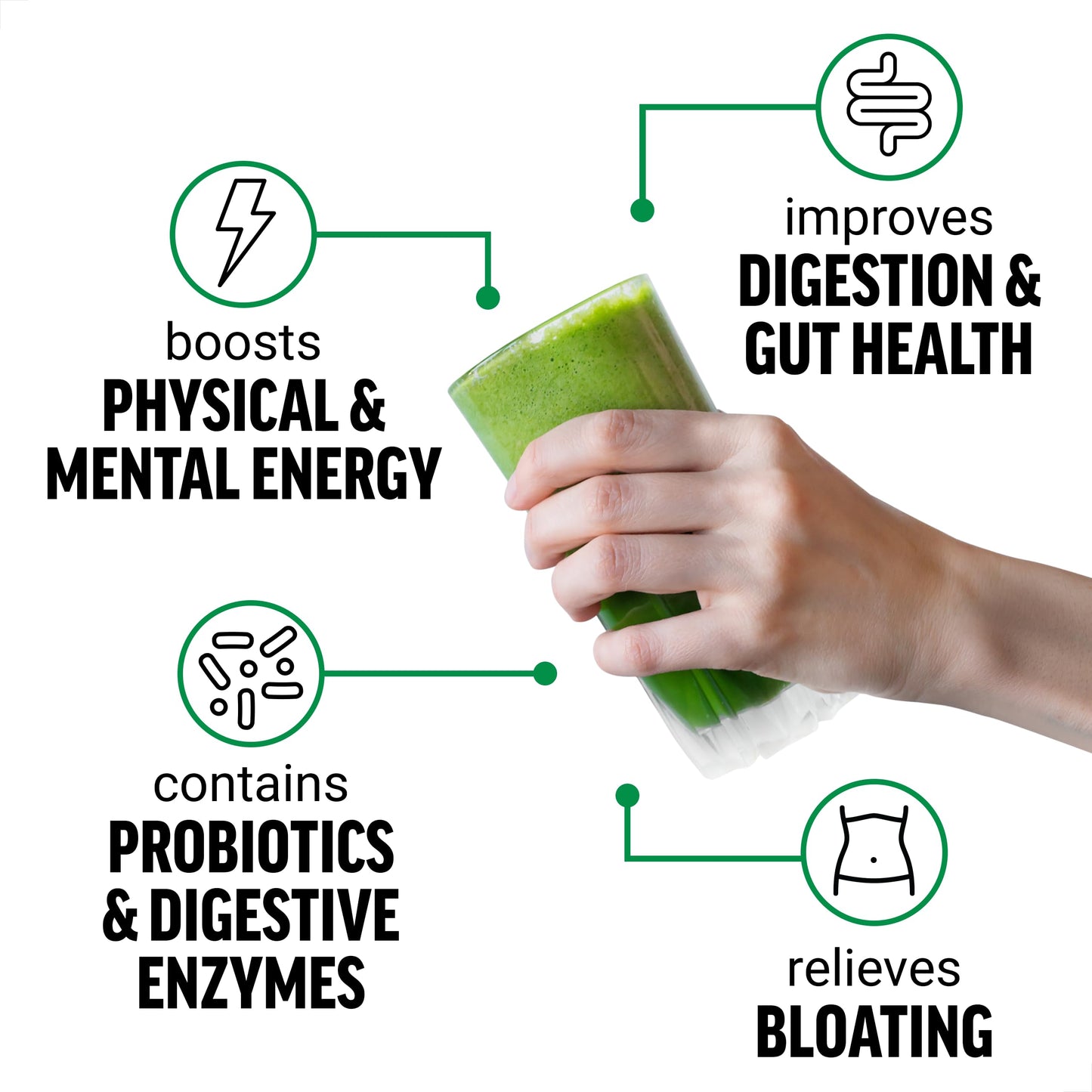 FORCE FACTOR Smarter Greens + Energy Powder – Lemon Lime, 90 Servings