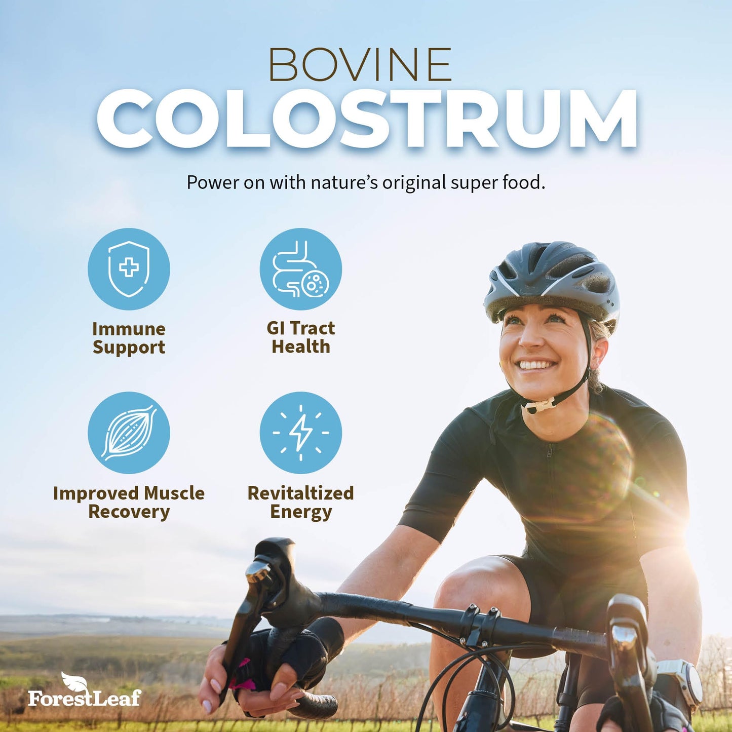 ForestLeaf Colostrum Powder 50% IgG – Grass-Fed, Unflavored, 45 Servings